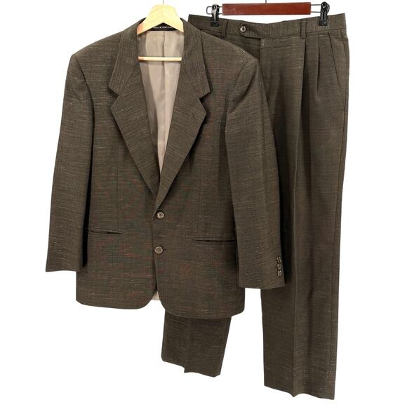 Vintage 80s Philippe Laurent Paris Brown Textured Suit